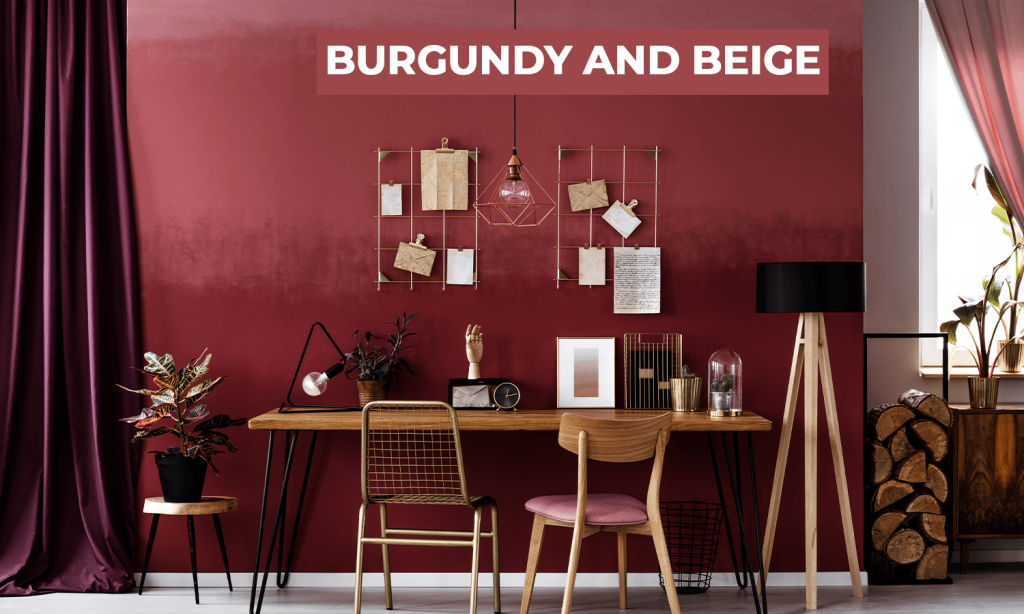10 Best Interior Wall Colour Combinations To Try In 2025 - Burgundy and Beige