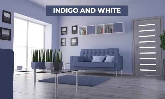 Interior Wall Colour Combinations - Indigo and White