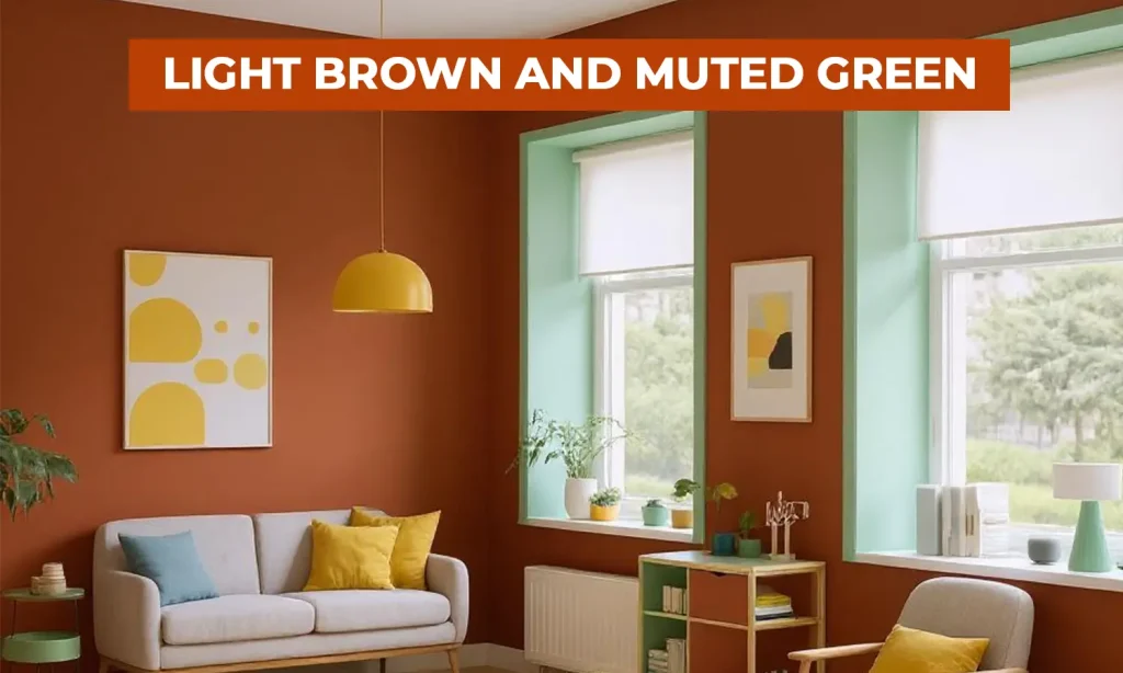 10 Best Interior Wall Colour Combinations To Try In 2025 - Light Brown and Muted Green