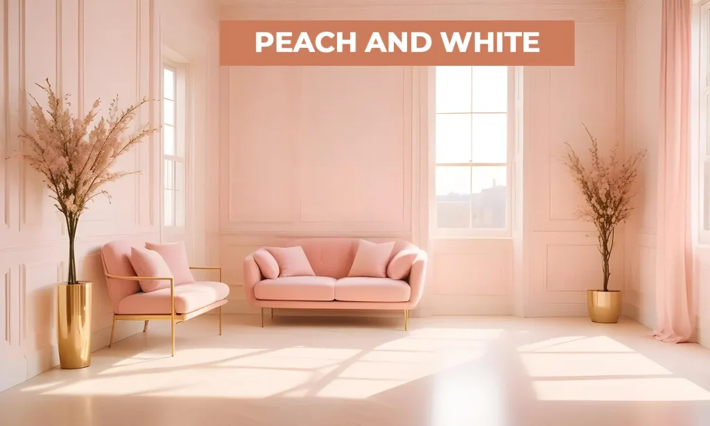 10 Best Interior Wall Colour Combinations To Try In 2025 - Peach and White
